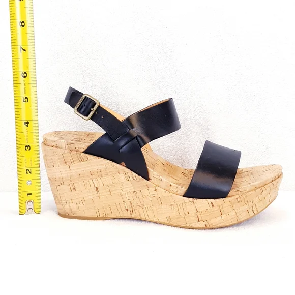 KORK-EASE AUSTIN BLACK LEATHER WEDGE SANDAL - Picture 16 of 16